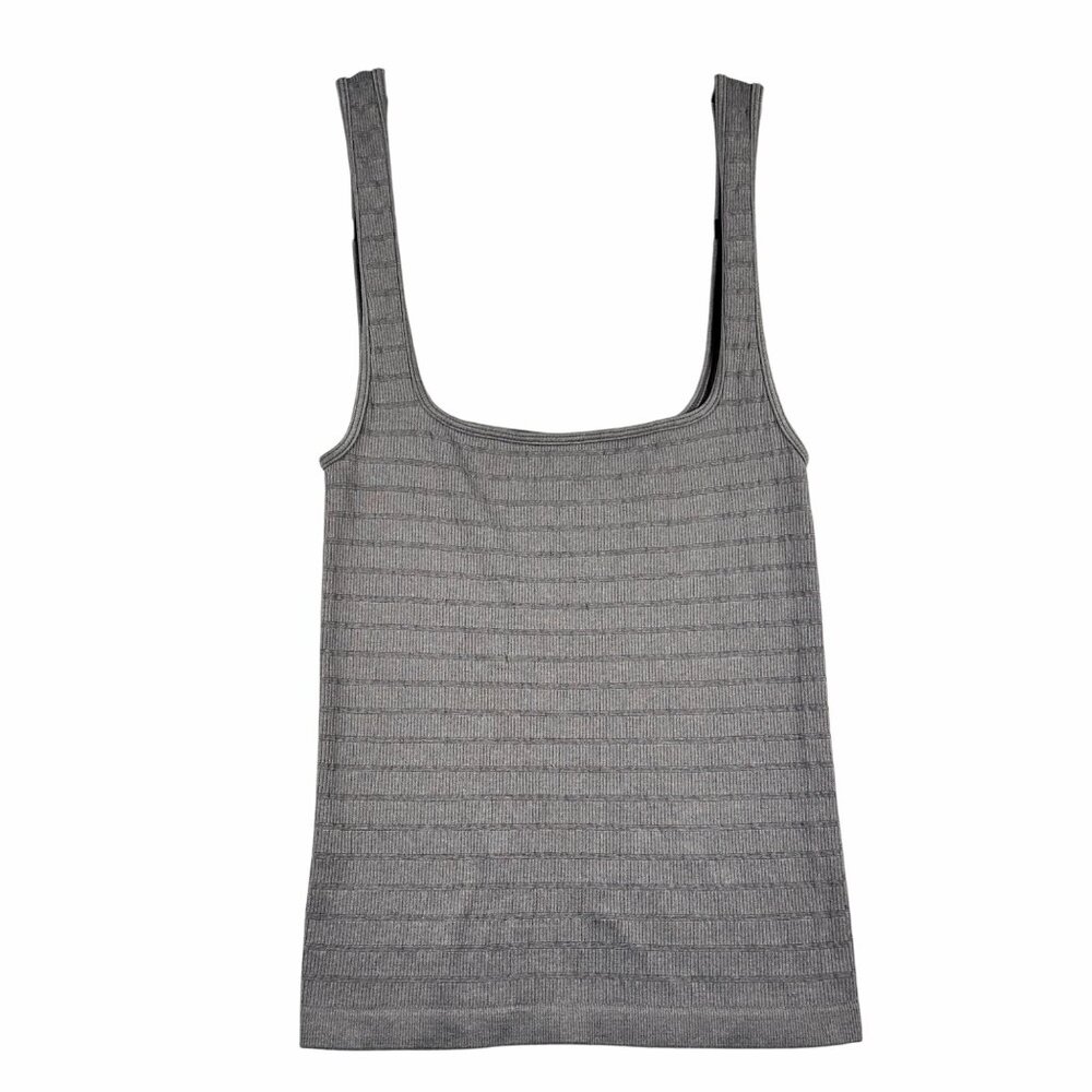 Intimately Free People Ribbed Tank Top Gray XS/S—Stretchy Seamless Square Neck